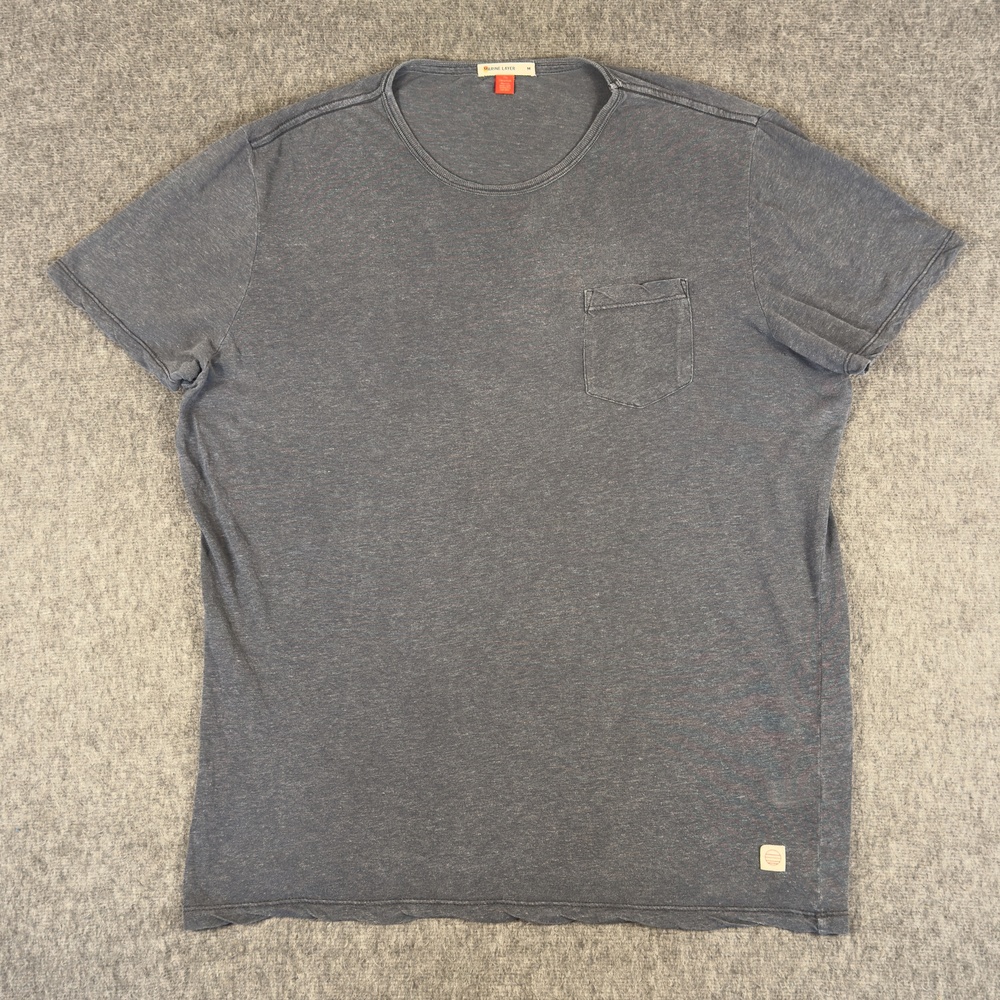 Marine Layer Shirt Mens Medium Gray Hemp Blend Pocket Tee T-Shirt Soft Casual